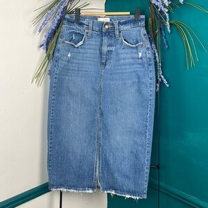Universal Thread Blue Denim Midi Skirt